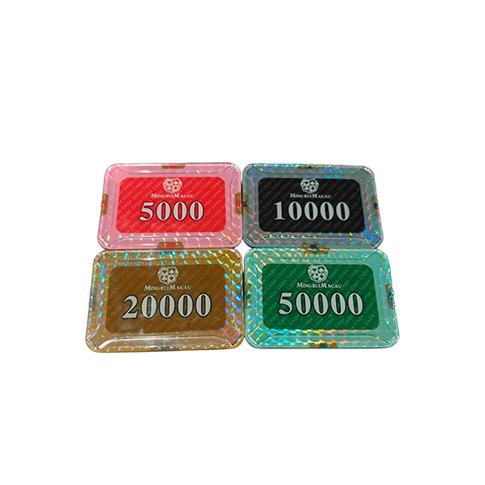 Custom Holographic Rectangular Acrylic Casino Chips | Transparent High-Denomination Series - Image 2