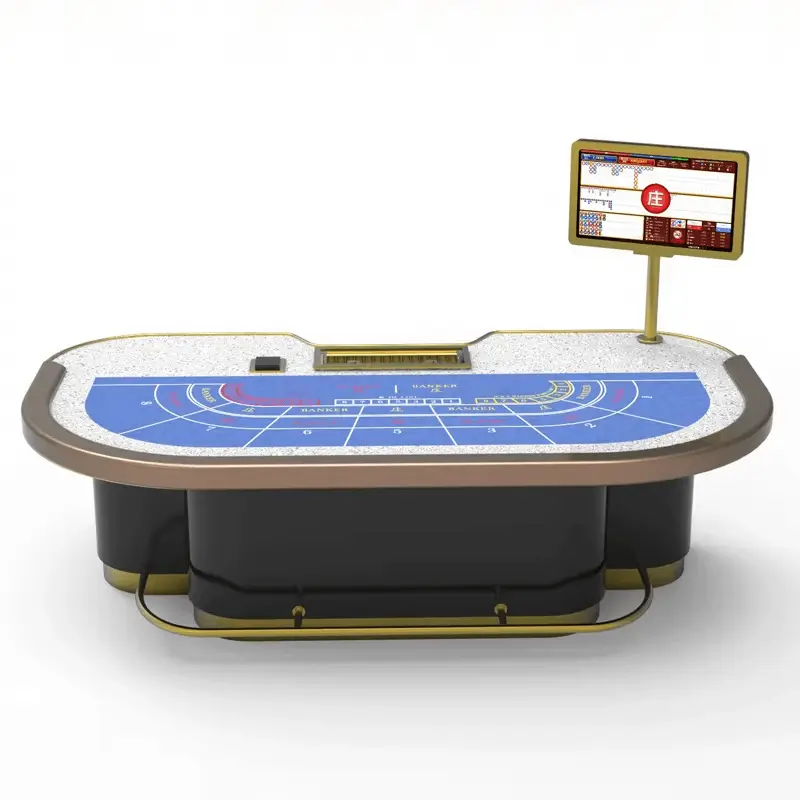 Table de baccara professionnelle | Forme ovale de haute qualit&eacute;, style classique - Image 2